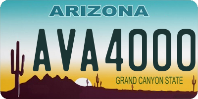 AZ license plate AVA4000