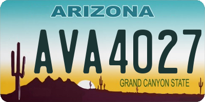 AZ license plate AVA4027