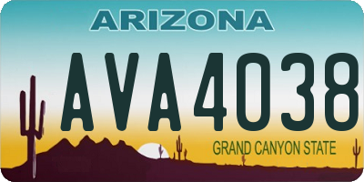 AZ license plate AVA4038