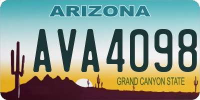 AZ license plate AVA4098