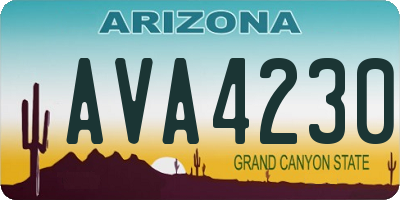 AZ license plate AVA4230