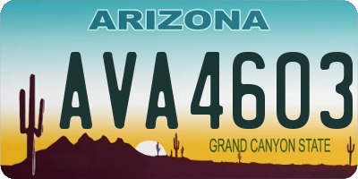 AZ license plate AVA4603