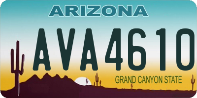 AZ license plate AVA4610
