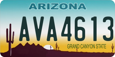 AZ license plate AVA4613