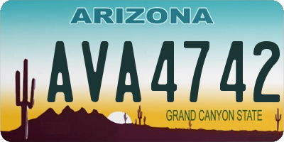 AZ license plate AVA4742