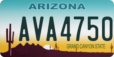 AZ license plate AVA4750