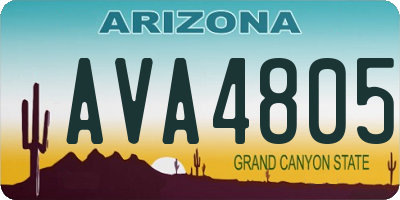 AZ license plate AVA4805