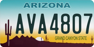 AZ license plate AVA4807