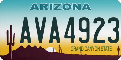 AZ license plate AVA4923