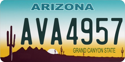AZ license plate AVA4957