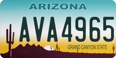 AZ license plate AVA4965