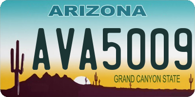 AZ license plate AVA5009
