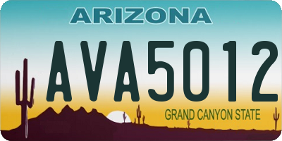 AZ license plate AVA5012