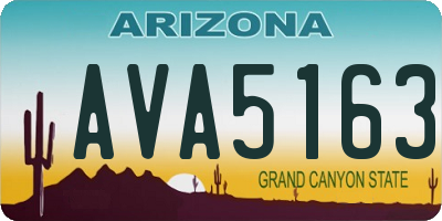 AZ license plate AVA5163
