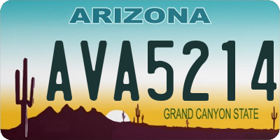 AZ license plate AVA5214