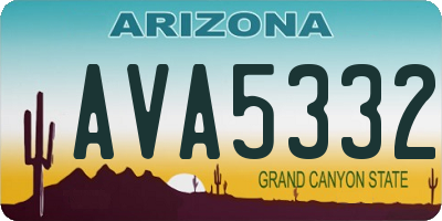 AZ license plate AVA5332