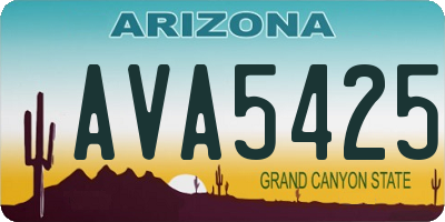 AZ license plate AVA5425