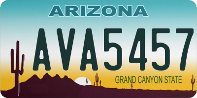 AZ license plate AVA5457