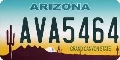 AZ license plate AVA5464