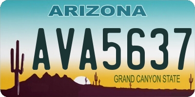 AZ license plate AVA5637
