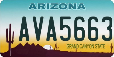 AZ license plate AVA5663