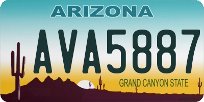 AZ license plate AVA5887