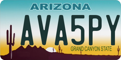 AZ license plate AVA5PY