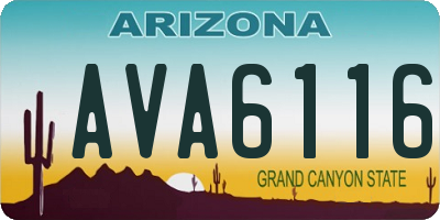 AZ license plate AVA6116