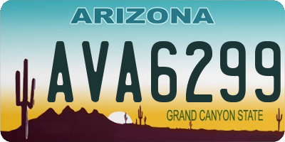 AZ license plate AVA6299