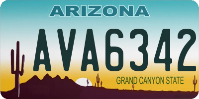 AZ license plate AVA6342