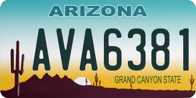 AZ license plate AVA6381