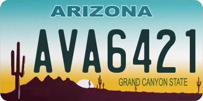 AZ license plate AVA6421
