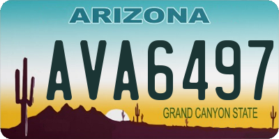 AZ license plate AVA6497