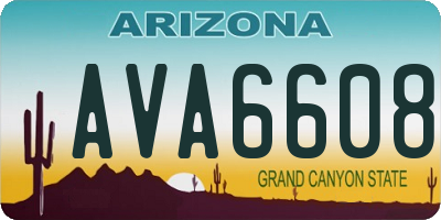 AZ license plate AVA6608
