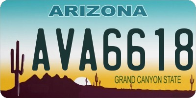 AZ license plate AVA6618