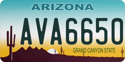 AZ license plate AVA6650