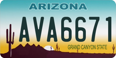 AZ license plate AVA6671