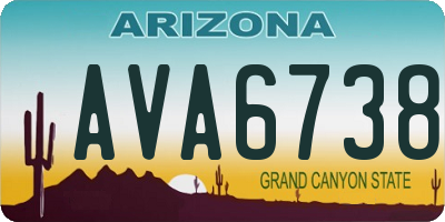 AZ license plate AVA6738