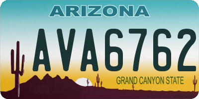 AZ license plate AVA6762