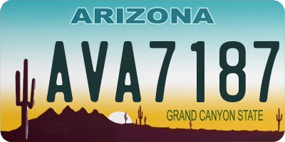 AZ license plate AVA7187