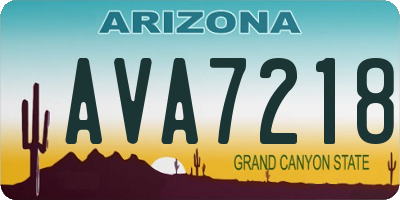 AZ license plate AVA7218