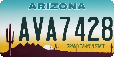 AZ license plate AVA7428