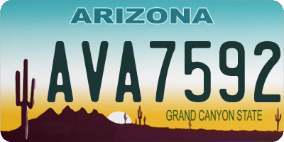 AZ license plate AVA7592