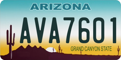 AZ license plate AVA7601