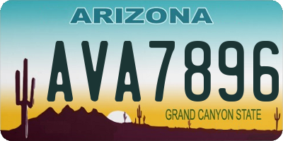 AZ license plate AVA7896