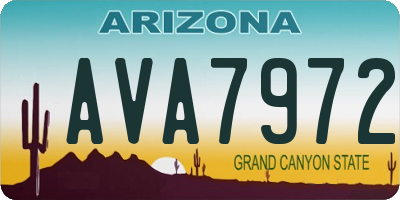 AZ license plate AVA7972