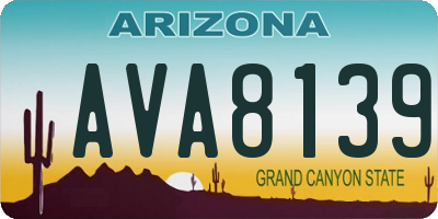 AZ license plate AVA8139