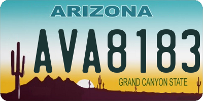 AZ license plate AVA8183
