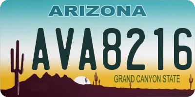 AZ license plate AVA8216