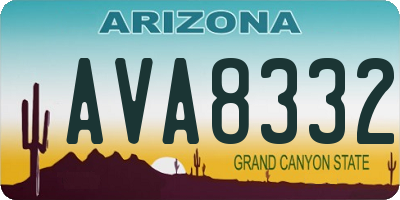 AZ license plate AVA8332